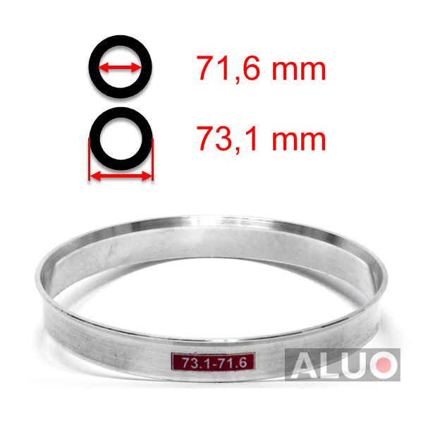 Alumimiums Centreringsringe 73,1 - 71,6 mm ( 73.1 - 71.6 )