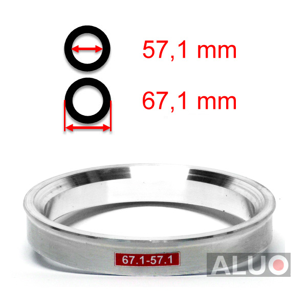 Alumimiums Centreringsringe 67,1 - 57,1 mm ( 67.1 - 57.1 )