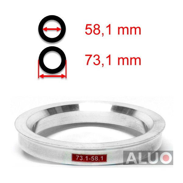 Alumimiums Centreringsringe 73,1 - 58,1 mm ( 73.1 - 58.1 )