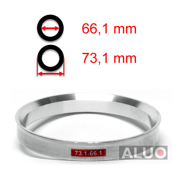 Alumimiums Centreringsringe 73,1 - 66,1 mm ( 73.1 - 66.1 )
