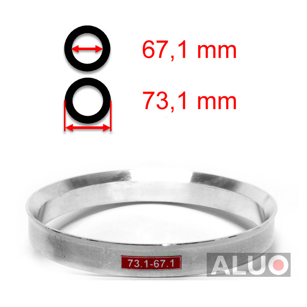 Alumimiums Centreringsringe 73,1 - 67,1 mm ( 73.1 - 67.1 )