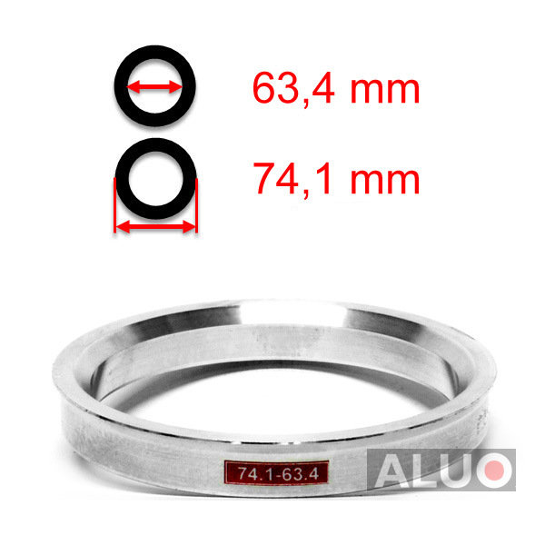 Alumimiums Centreringsringe 74,1 - 63,4 mm ( 74.1 - 63.4 )