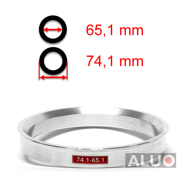 Alumimiums Centreringsringe 74,1 - 65,1 mm ( 74.1 - 65.1 )