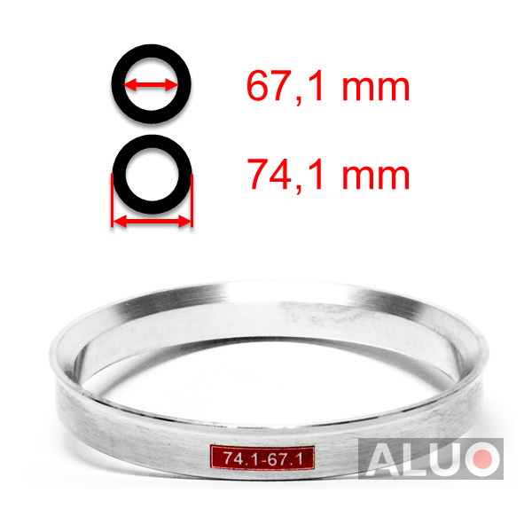 Alumimiums Centreringsringe 74,1 - 67,1 mm ( 74.1 - 67.1 )
