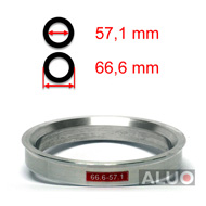 Aluminium Centreringsringe 66,6 - 57,1 mm ( 66.6 - 57.1 ) - gratis fragt