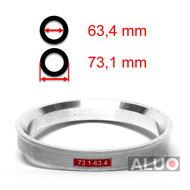 Alumimiums Centreringsringe 73,1 - 63,4 mm ( 73.1 - 63.4 )
