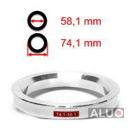 Alumimiums Centreringsringe 74,1 - 58,1 mm ( 74.1 - 58.1 )