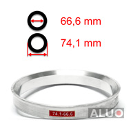 Alumimiums Centreringsringe 74,1 - 66,6 mm ( 74.1 - 66.6 )